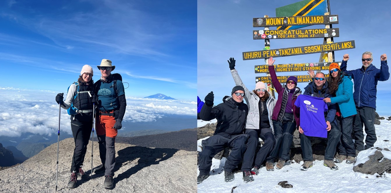 We made it  Mike & Lizzie Deed celebrate raising 15k for Hospice after scaling Africas highest mountain